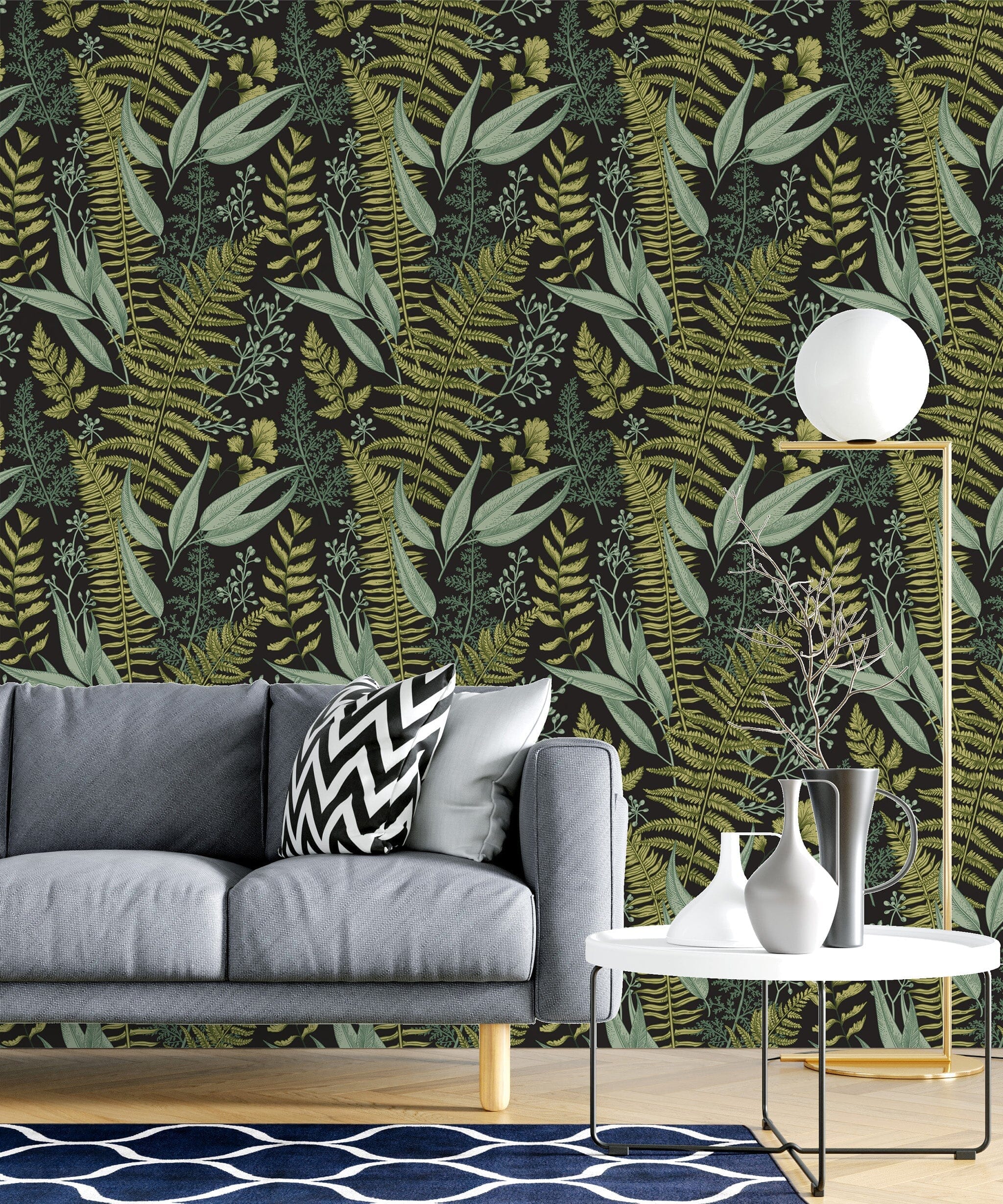 Green Fern Peel and Stick Wallpaper